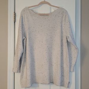 LOFT Plus Flecked Boatneck Tunic Sweater
